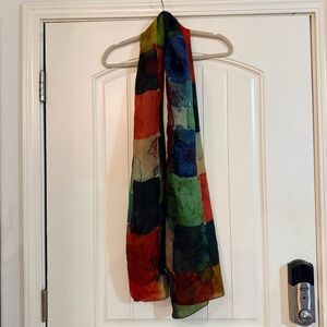 Exclusively for Signals Satin Multicolor Silk Scarf 76x20”